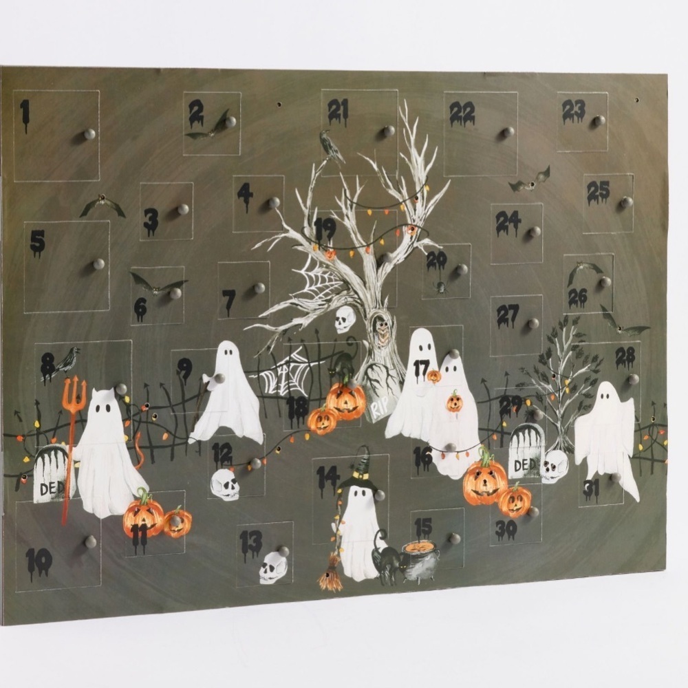 New Pottery Barn Light Up Halloween Ghost Advent Calendar 24x17x3 - Picture 4 of 6